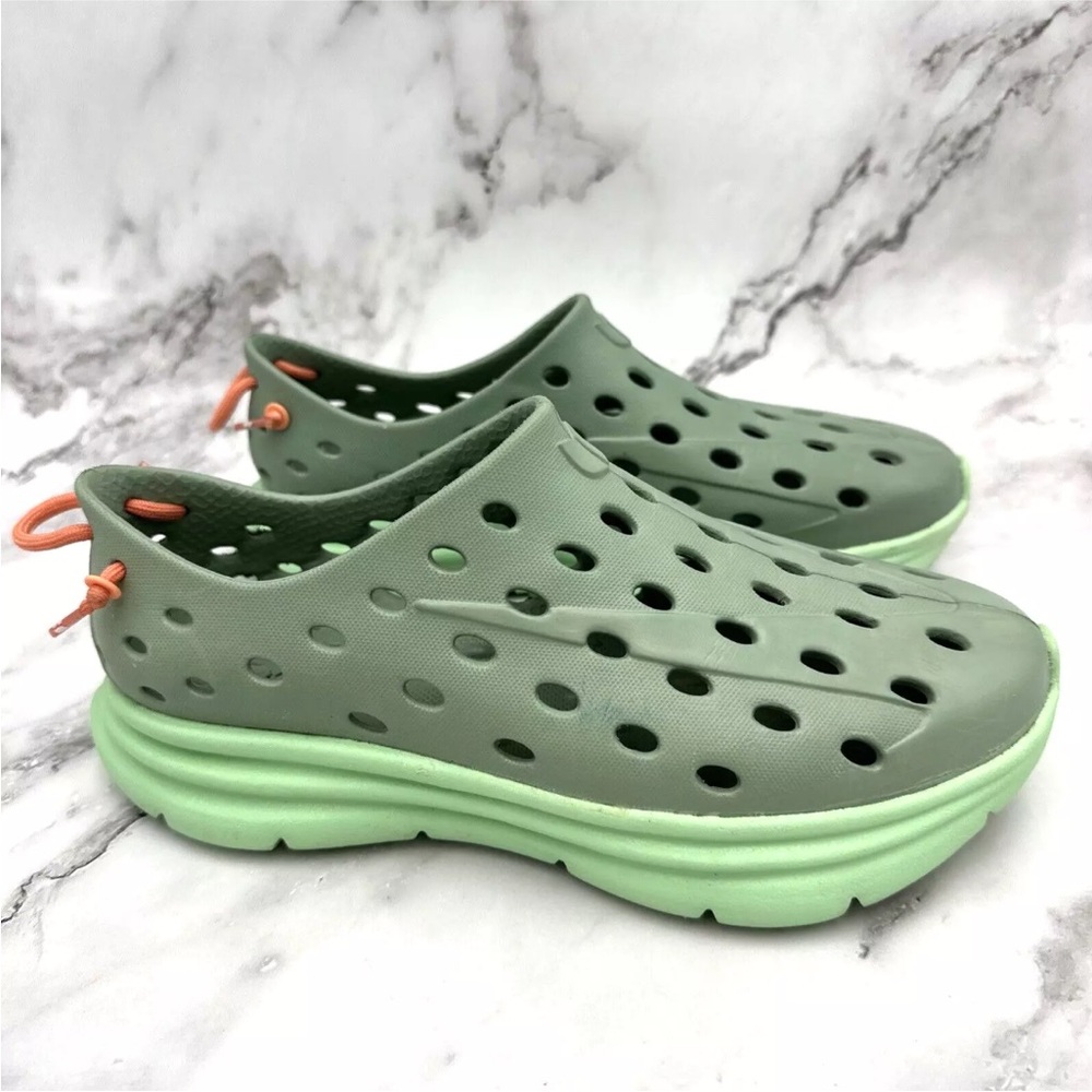 Women's Lightweight Green Slip-On Athletic Clog - Picture 2 of 10